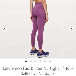 Lululemon Fast & Free 7/8 Tight II 25"